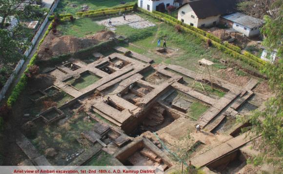Ariel view of Ambari Excavation.1st -2nd -18th.c.A.D. Kamrup District